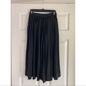 Topshop silk georgette black midi skirt